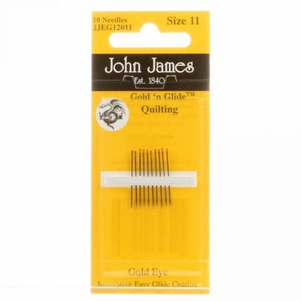 John James Gold'N Glide Quilting Needles Size 11, 10Cy