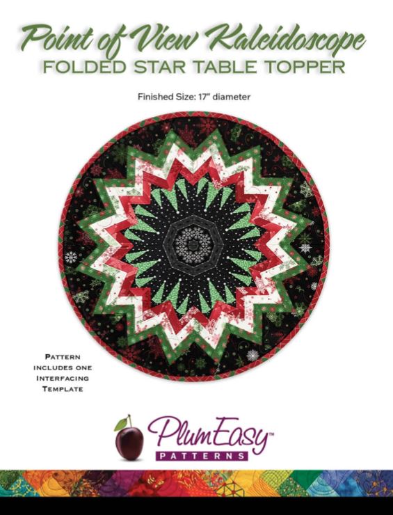 Point of View Kaleidoscope Folded Star Table Topper Pattern from Plum Easy Patterns