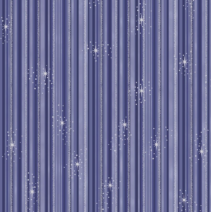 We Love Christmas Stripes with Metallic Blue by Stof Fabrics for Blank Quilting