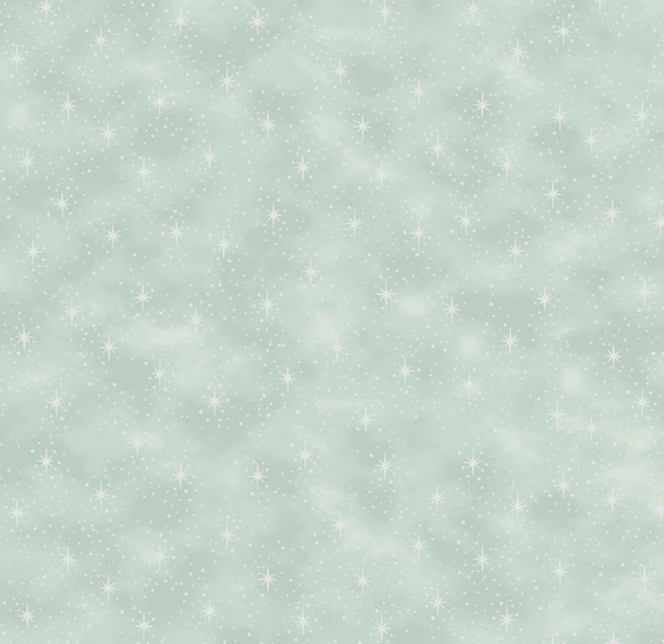We Love Christmas Stars with Metallic Dusty Green by Stof Fabrics for Blank Quilting