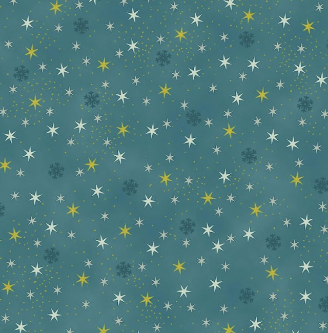 Christmas Stars Star Teal by Stof Fabrics for Blank Quilting