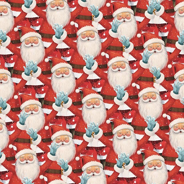 Comfort & Joy Santas Red by Michael Ward for Blank Textiles
