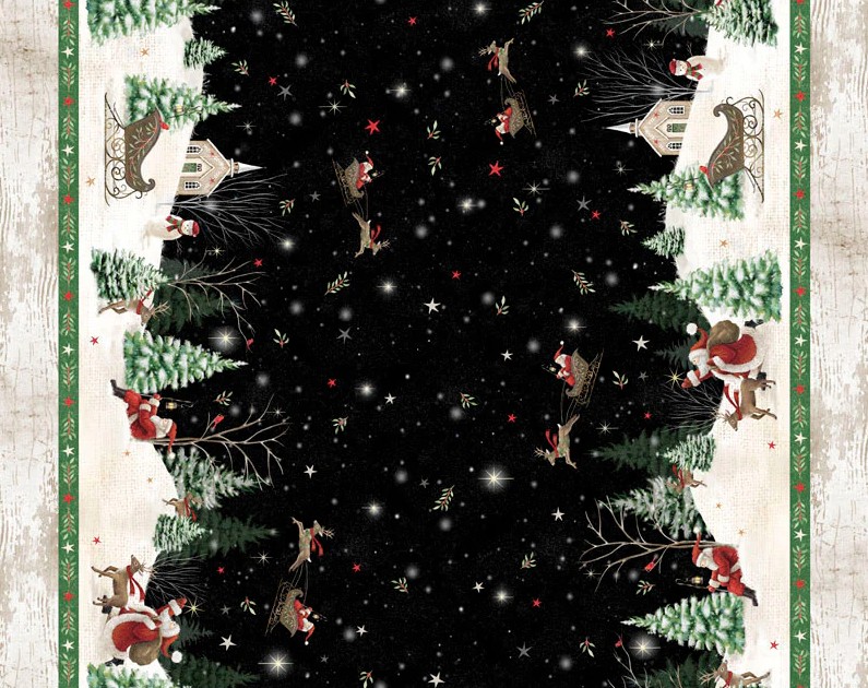 Believe Santa's Scenic Double Border by Sarah Summers for P&B Textiles