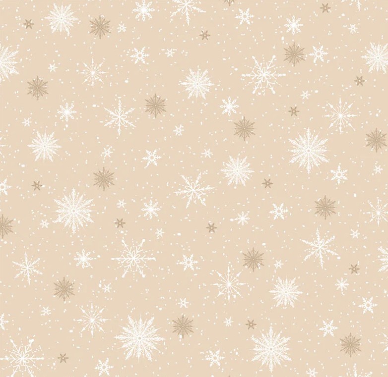 Believe Snowflakes All Over Tan by Sarah Summers for P&B Textiles