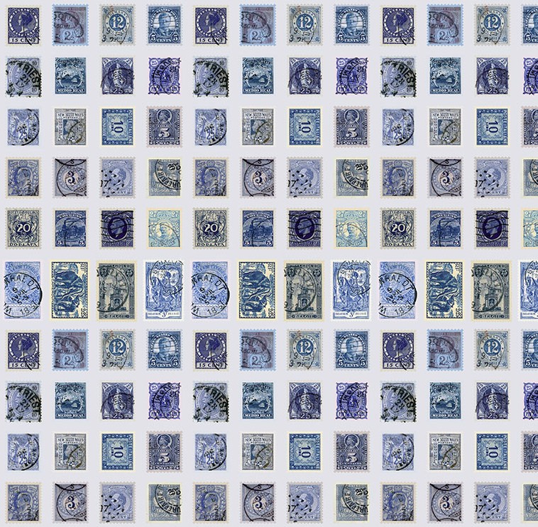 Palette Indigo Stamps Indigo by Tim Holtz for Free Spirit Fabrics