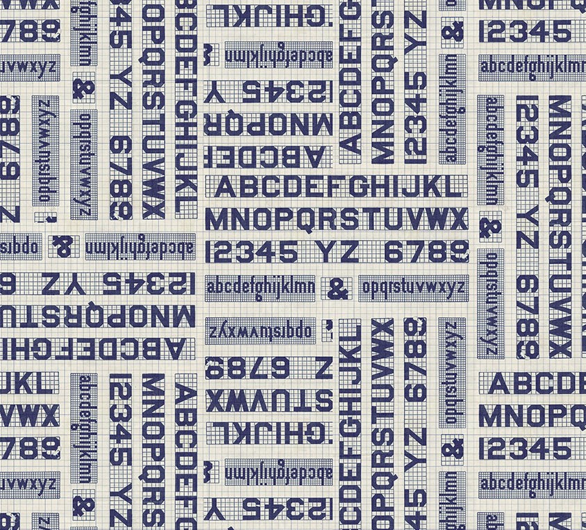 Palette Indigo Typography Indigo by Tim Holtz for Free Spirit Fabrics