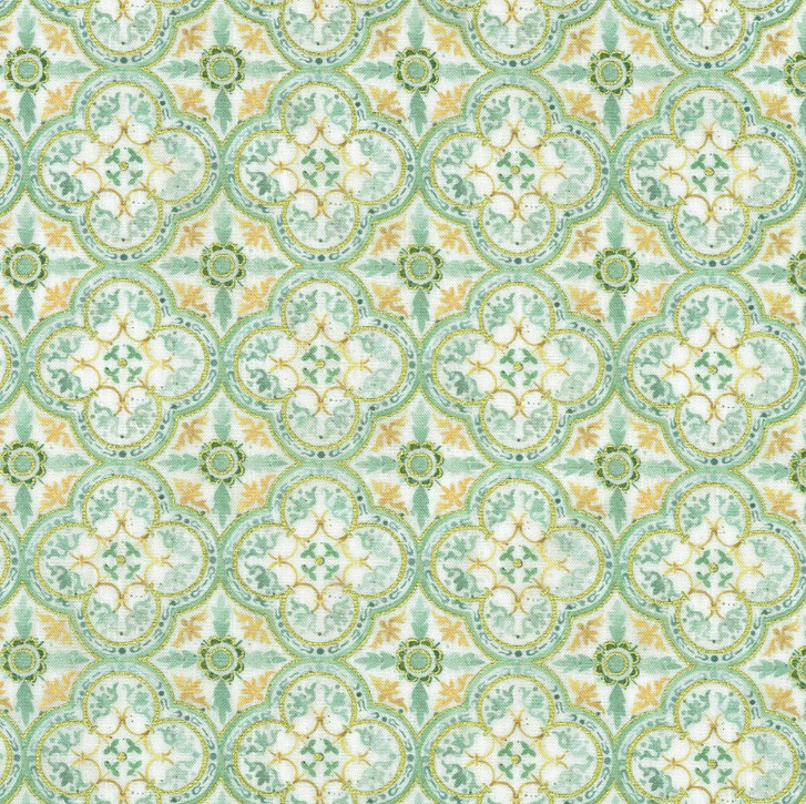 Warm Welcome Tiles Sage by Lynnea Washburn for Robert Kaufman