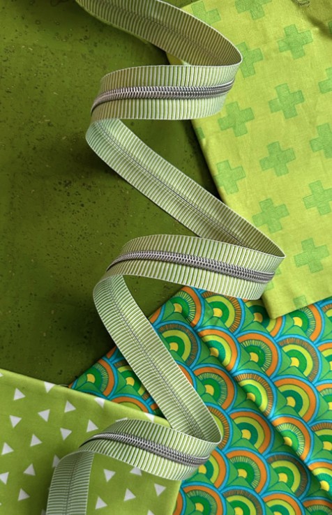 Lime Stripe Zipper Tape from Sassafras Lane Designs