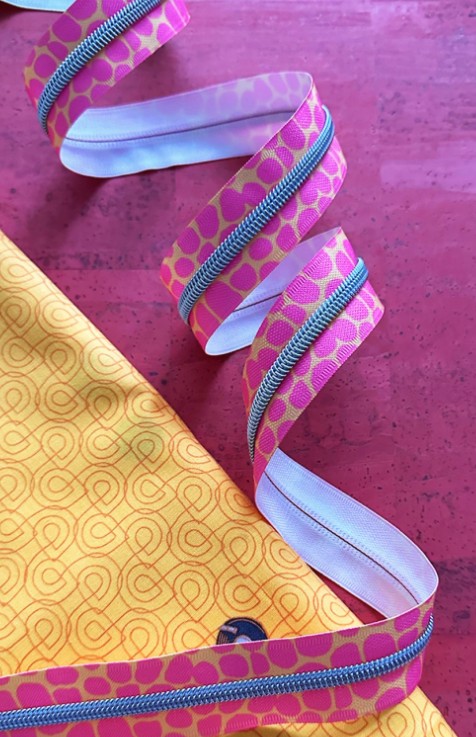 Pink Pebble Zipper Tape from Sassafras Lane Designs
