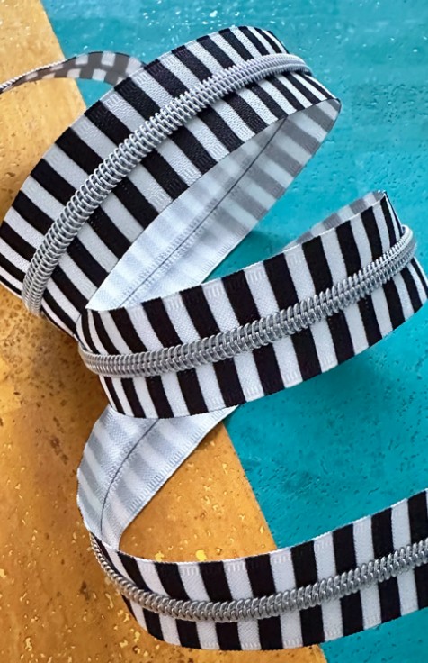 Wide Black Stripe Zipper Tape from Sassafras Lane Designs