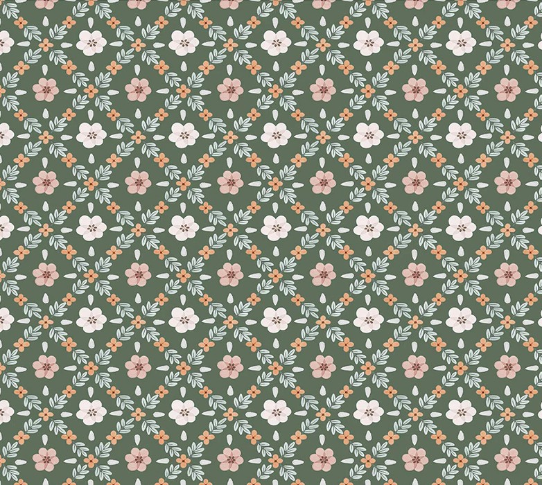 Petal and Purr Garden Lattice Sage by Whistler Studios for Windham Fabrics
