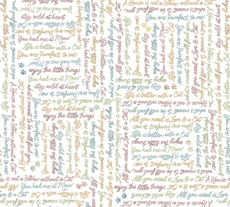 Petal and Purr You had me at Meow White by Whistler Studios for Windham Fabrics