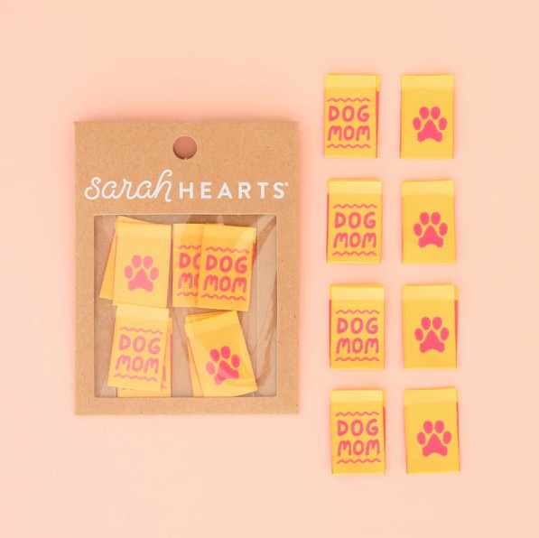 Dog Mom Woven Labels from Sarah Hearts
