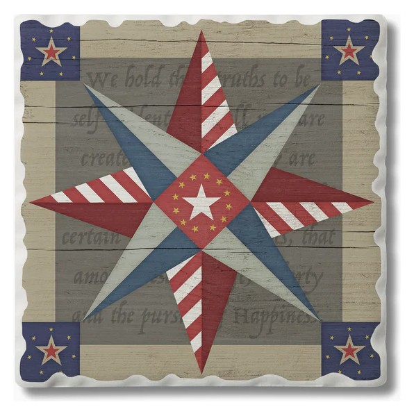 Barn Quilts American Guiding Star Absorbent Stone Coaster