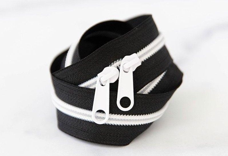30" Zipper in Black and White from Stitch Supply Co