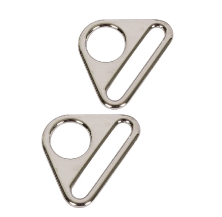 Triangle Ring Flat 1-1/2in Nickel Set of Two