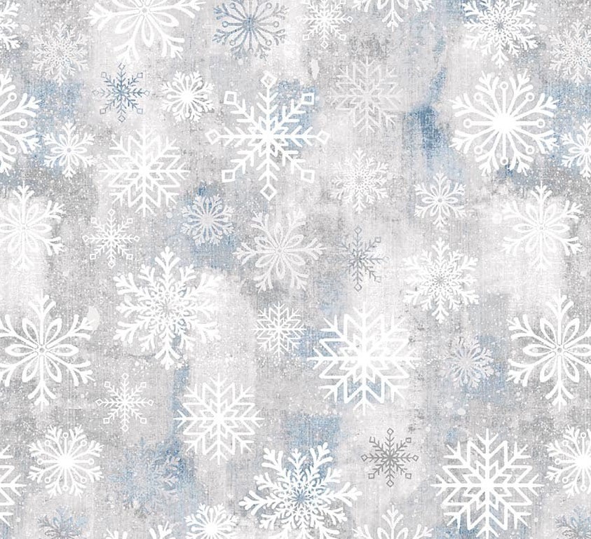 Snowburst Snowflake Toss Fossil Wide Back by Lilac Bee Designs for Studio E Fabrics