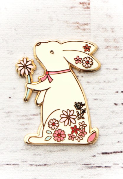 Floral Bunny Magnetic Needle Minder from Flamingo Toes