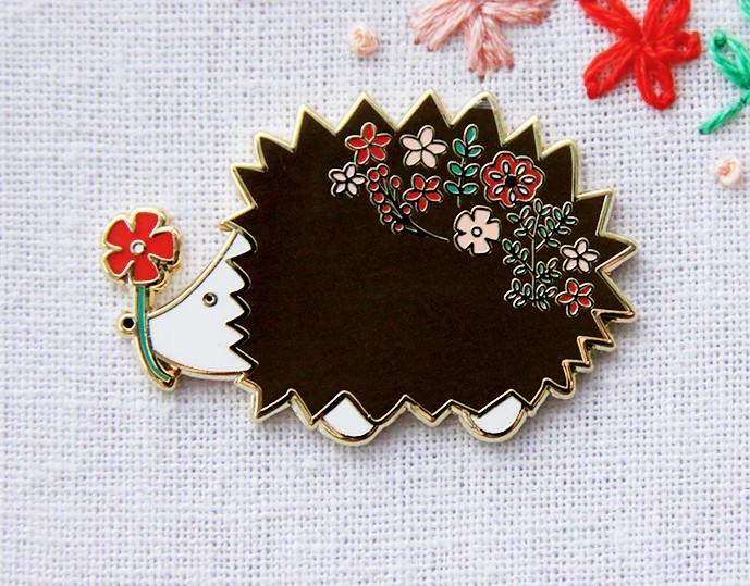 Floral Hedgehog Magnetic Needle Minder from Flamingo Toes