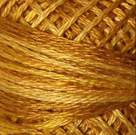 Valdani O571 - Tea Honey Variegated, Perle Cotton Ball, Size 8