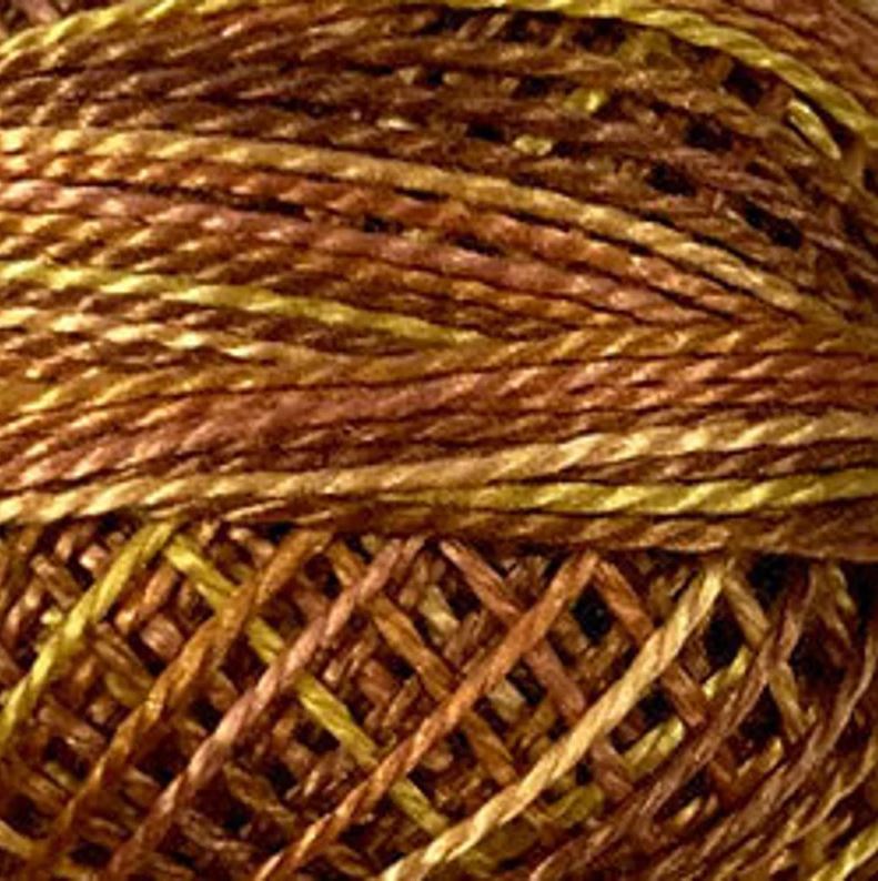 Valdani V4 - Golden Browns Variegated, Perle Cotton Ball, Size 8