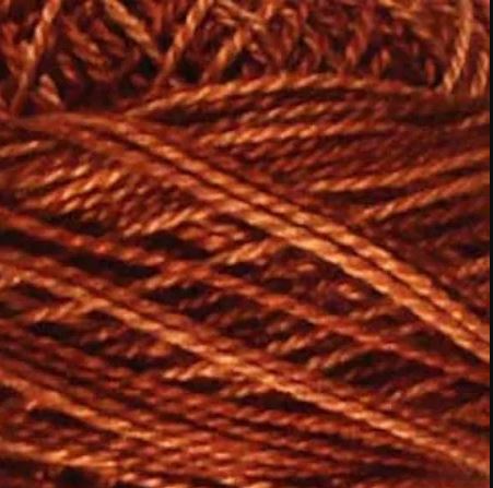 Valdani H201 - Rust Variegated, Perle Cotton Ball, Size 8