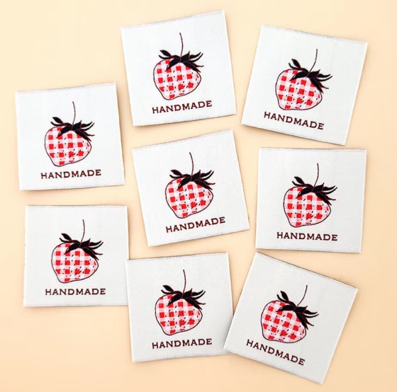Strawberry Check Woven Labels by Minki Kim