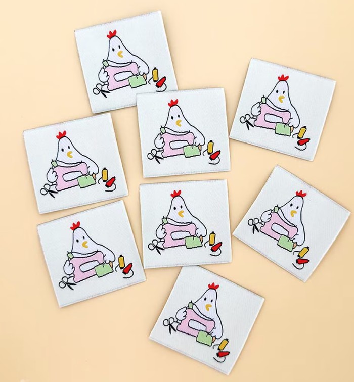Sewing Chicken Woven Labels by Minki Kim
