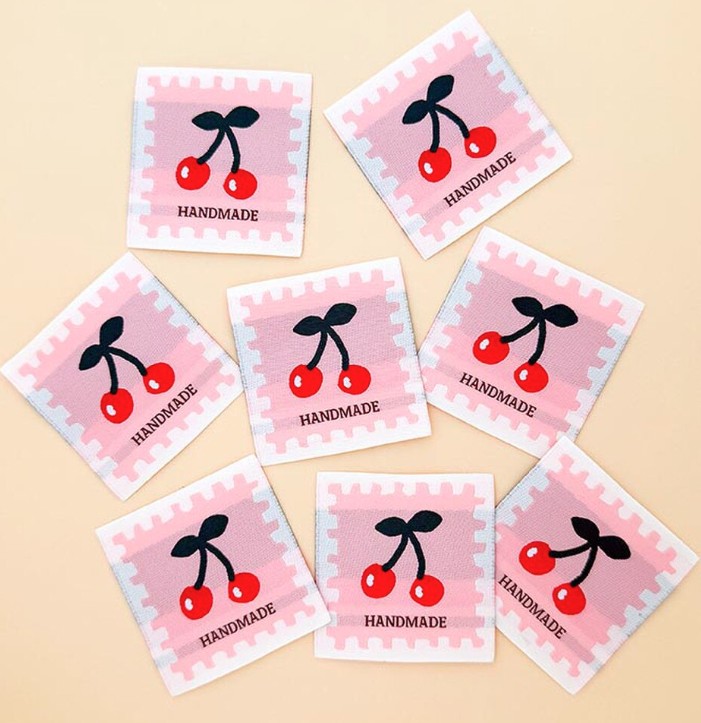 Cherry Pink Woven Labels by Minki Kim