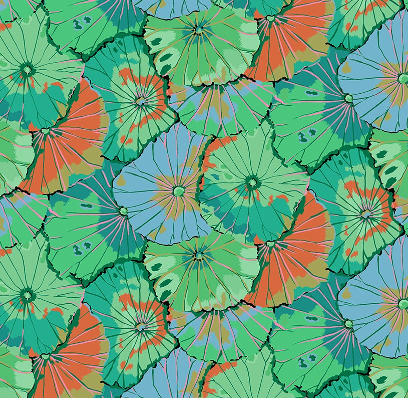 Kaffe Fassett Collective Lotus Leaf Emerald by Kaffe Fassett