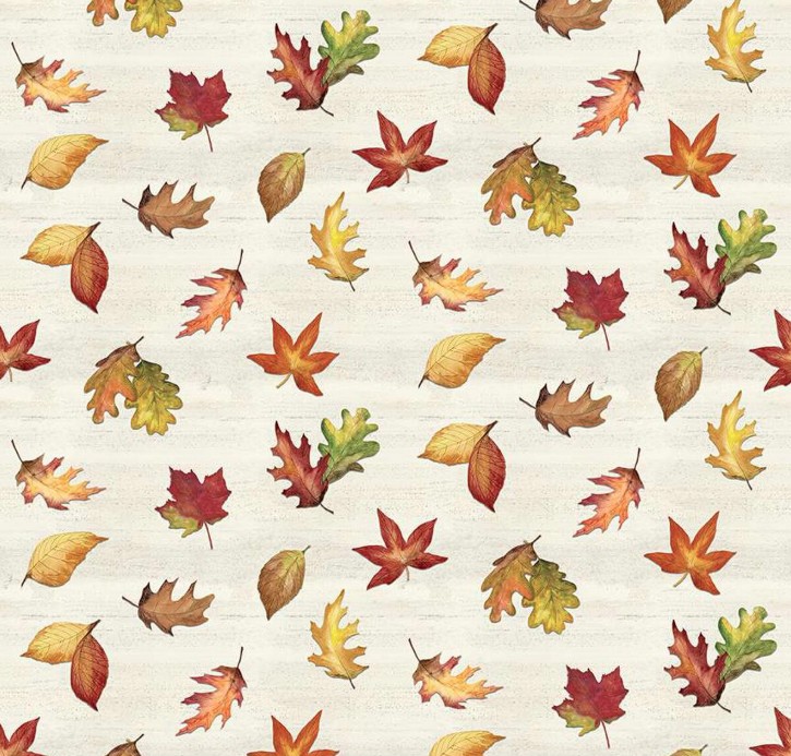 Covered Bridges in Fall Leaf Toss Cream by Tara Reed for Riley Blake Designs