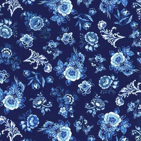 Spring in Delft Delft Floral Royal from Michael Miller Fabrics