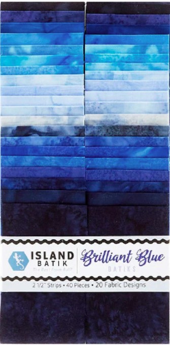 Brilliant Blue Batiks Strip Pack from Lumin Fabrics