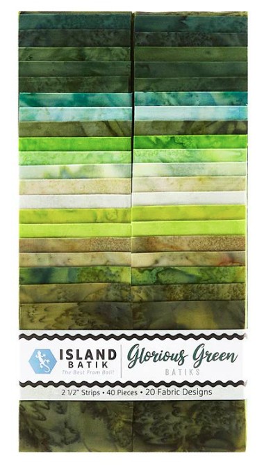 Glorious Green Batiks Strip Pack from Lumin Fabrics