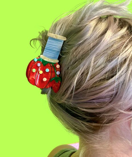 Pin Cushion Hair Claw Clip from The Peach Fuzz