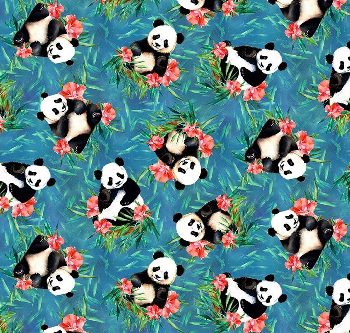 Panda Paradise Tossed Pandas by Pattern Weave Studio for Blank Quilting