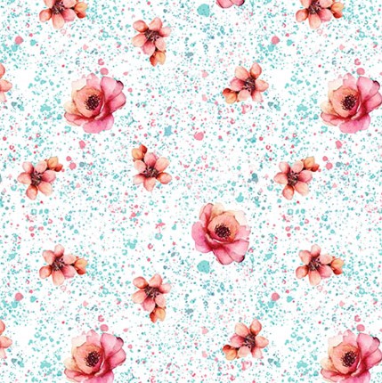 Panda Paradise Small Floral White by Pattern Weave Studio for Blank Quilting