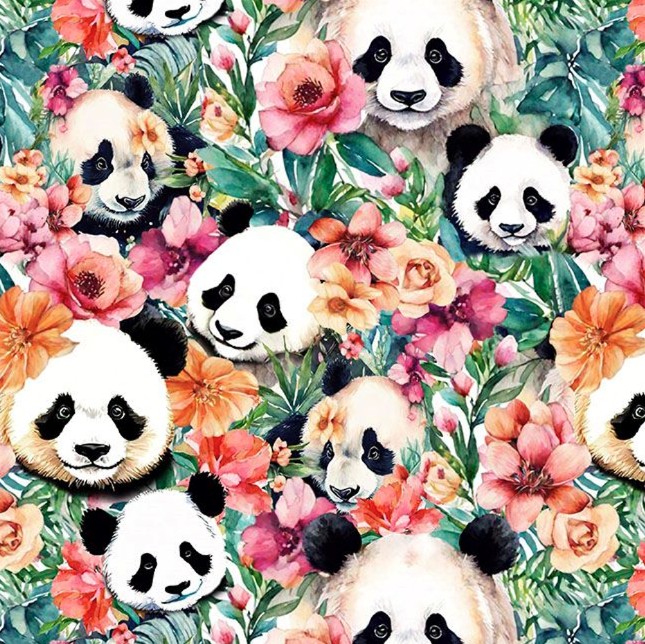 Panda Paradise Packed Pandas Safe by Pattern Weave Studio for Blank Quilting
