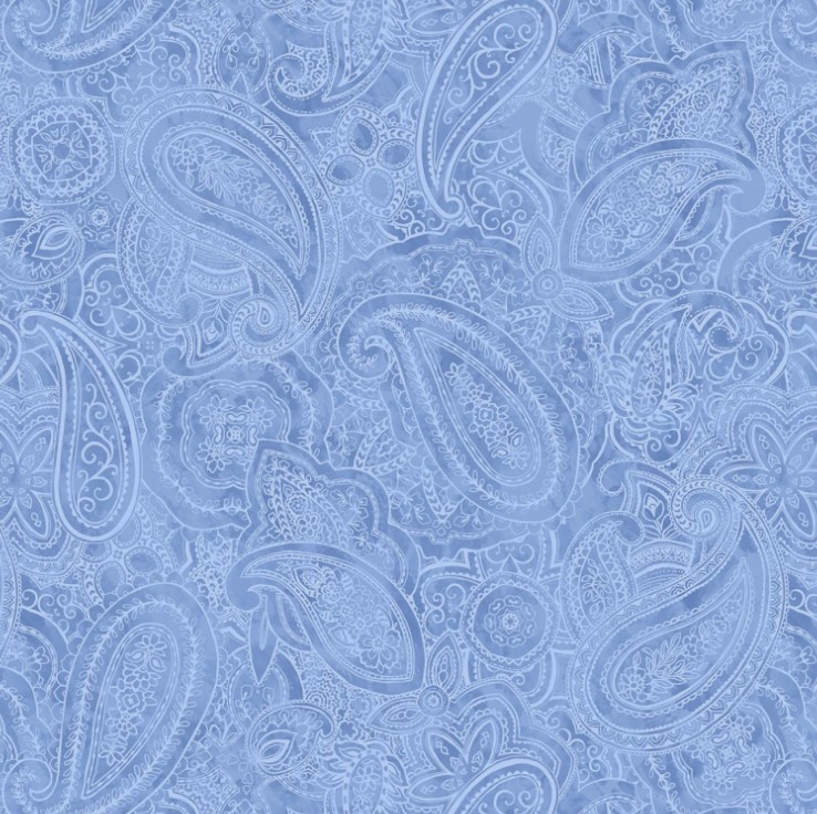 Paisley Jane Wide Back Paisley Blue by Satin Moon Designs for Blank Quilting