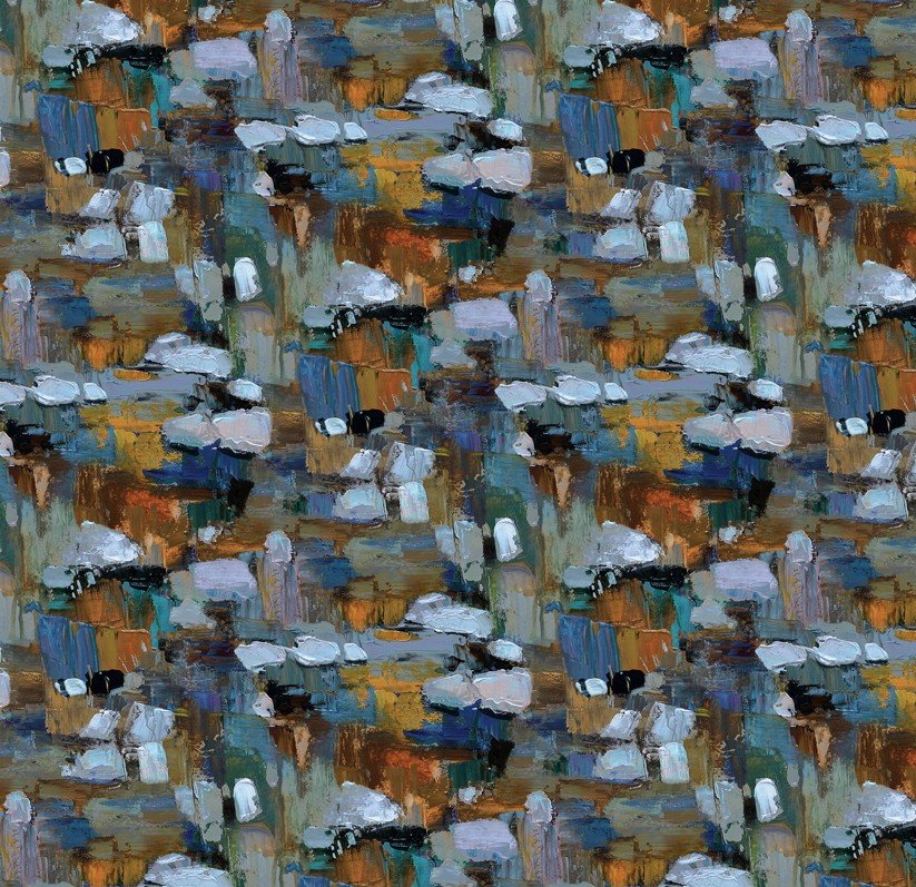 First Snow Bold Strokes Dark Blue by Iosif Derecichei for Northcott Fabrics