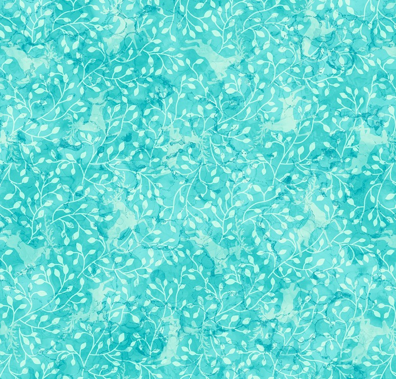 Midwinter Magic Reindeer Blender Turquoise by Deborah Edwards & Melanie Samra for Northcott Fabrics