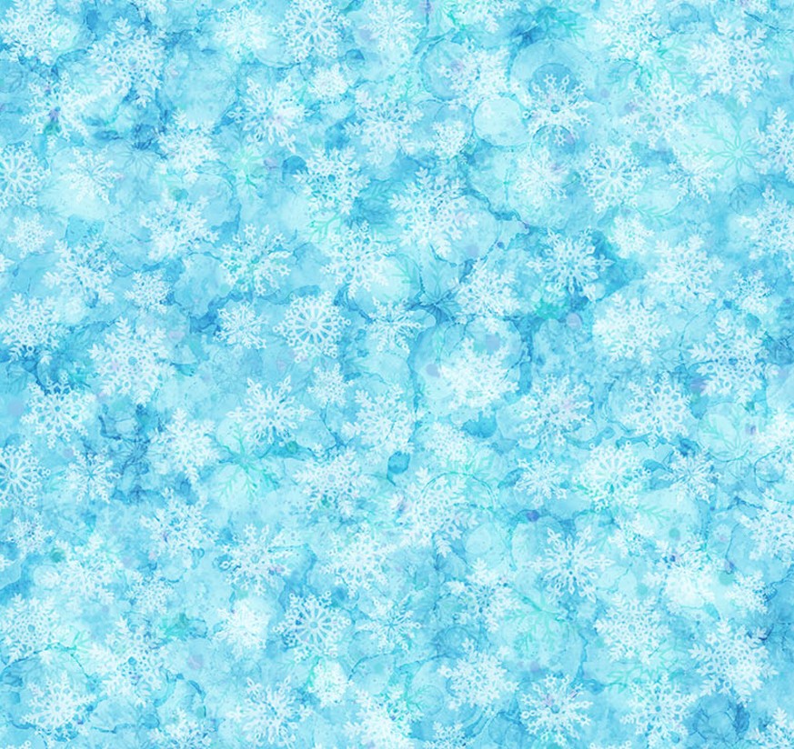 Midwinter Magic Snowflake Blender Light Blue by Deborah Edwards & Melanie Samra for Northcott Fabrics