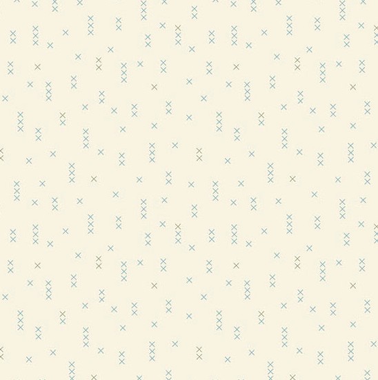 Sewing Bird Cross Stitch Buttercream by Laundry Basket Quilts for Andover Fabrics