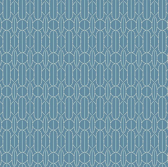 Sewing Bird Pin Tuck Deep Indigo by Laundry Basket Quilts for Andover Fabrics