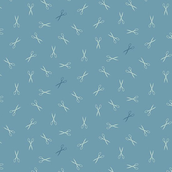 Sewing Bird Good Scissors Azure by Laundry Basket Quilts for Andover Fabrics
