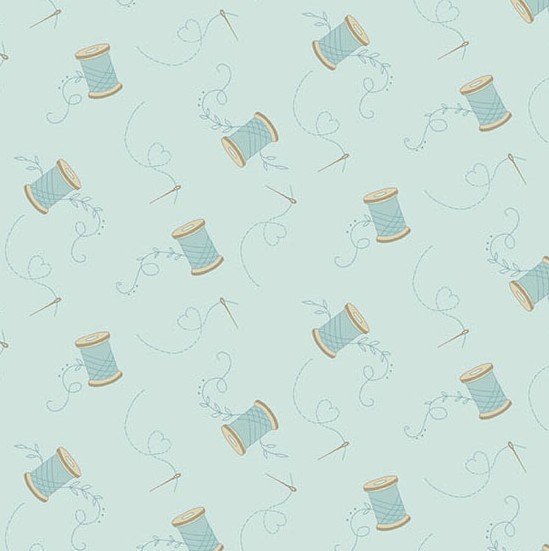 Sewing Bird Needle and Thread Lake by Laundry Basket Quilts for Andover Fabrics