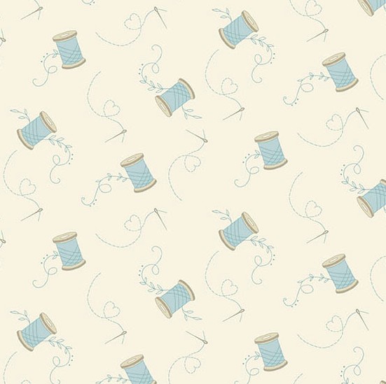 Sewing Bird Needle and Thread Cotton by Laundry Basket Quilts for Andover Fabrics