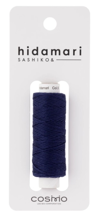 Cosmo Hidamari Sashiko Solid Thread, Indigo Blue, 30 Meters