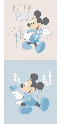 Little Meadow Blue Disney Mickey Panel from Camelot Fabrics