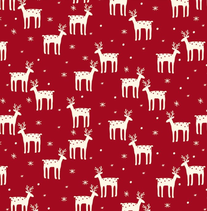 Nordic Noel Reindeer Red by Stof Fabrics for Blank Quilting